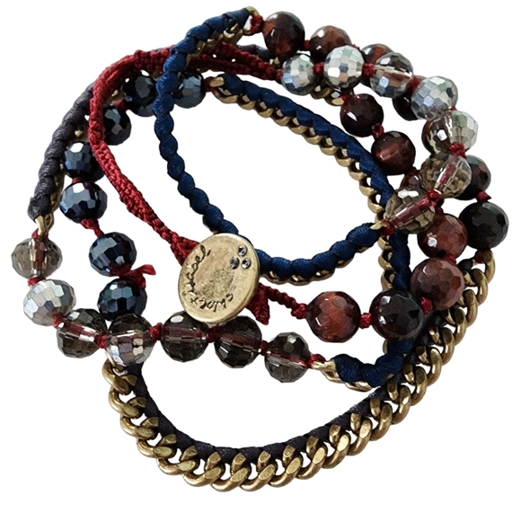 Chloe + Isabel wrap bracelet red gold festival gemstones brass stacking bracelet - Picture 9 of 10